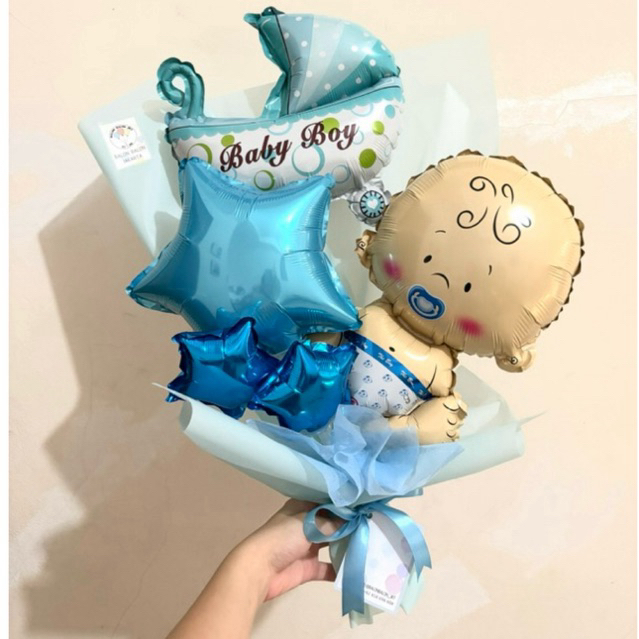 

balonbalonjkt - Buket bayi ukuran medium / buket baby born / buket baby shower