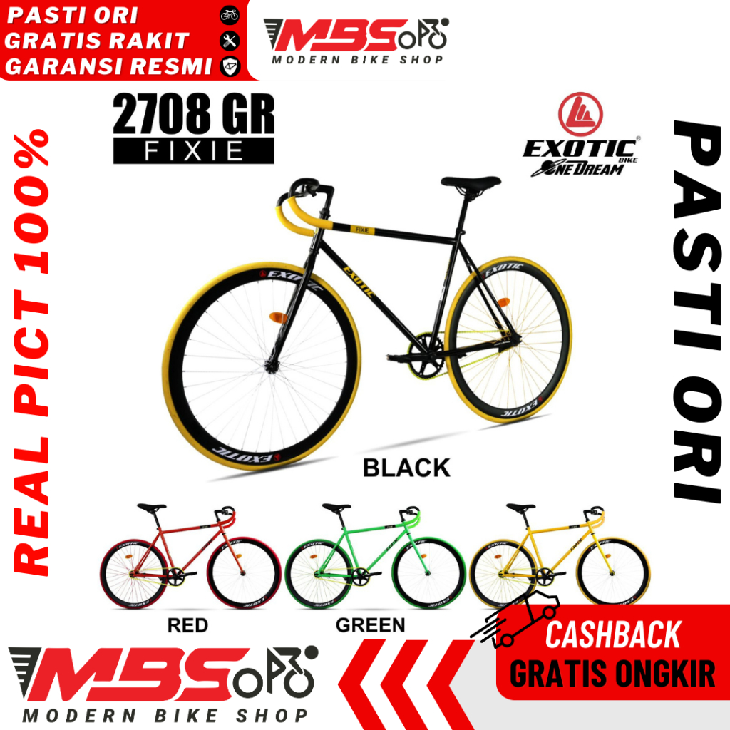 [GARANSI RESMI] SEPEDA FIXIE EXOTIC 2708 GR 700C STEEL BALAP ROADBIKE Dewasa Remaja PACIFIC