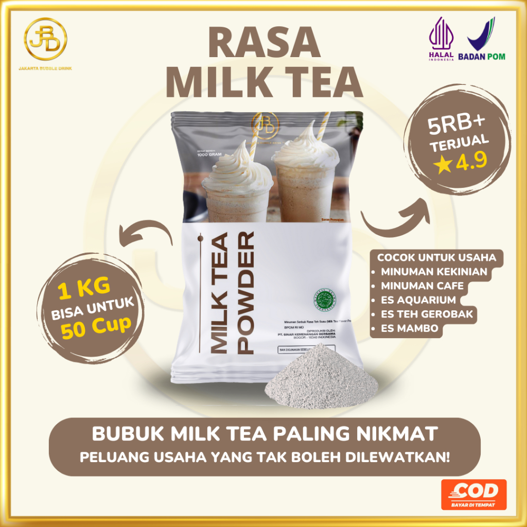 

Bubuk Minuman Premium MILK TEA -Jakarta Bubble Drink | BPOM&HALAL