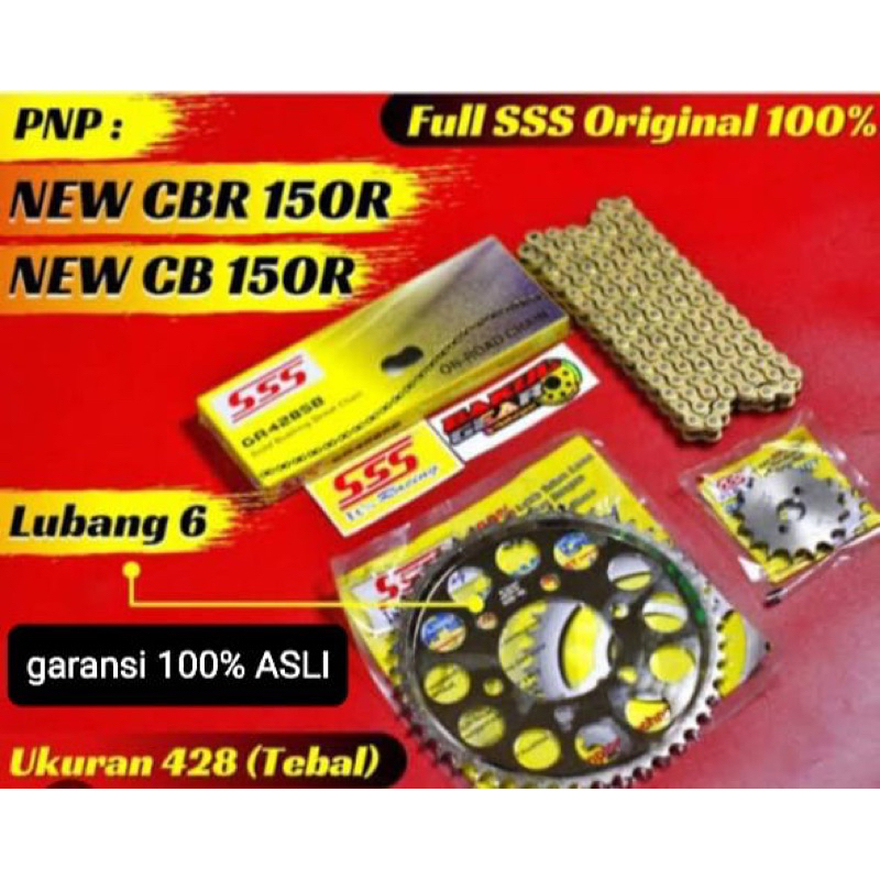 gear cb 150r cb 150 new lubang 5 cb 150 r new hold 6 GEAR SET SSS 1 SET GEAR SSS 100% ASLI gear depa