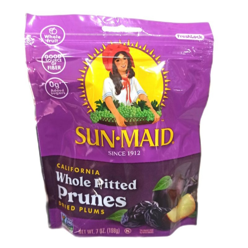 

Sunmaid Sun Maid California Whole Pitted Prunes Dried Plum / Sunmaid Manisan Plum Tanpa Biji Pouch 198g