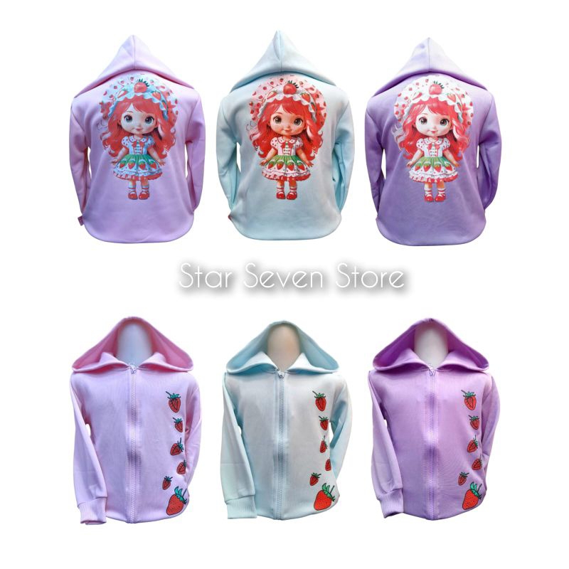 Jaket Anak Perempuan Strawberry Girl Bahan Fleece/Jaket Anak/Jaket Anak Cewek Murah/Jaket Anak Perem