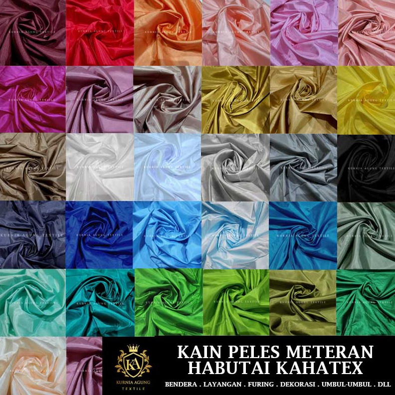 Kain Polos Meteran Murah Background Warna Putih Hitam Bahan Kain Furing Peles Kahatex Habutai Abutai