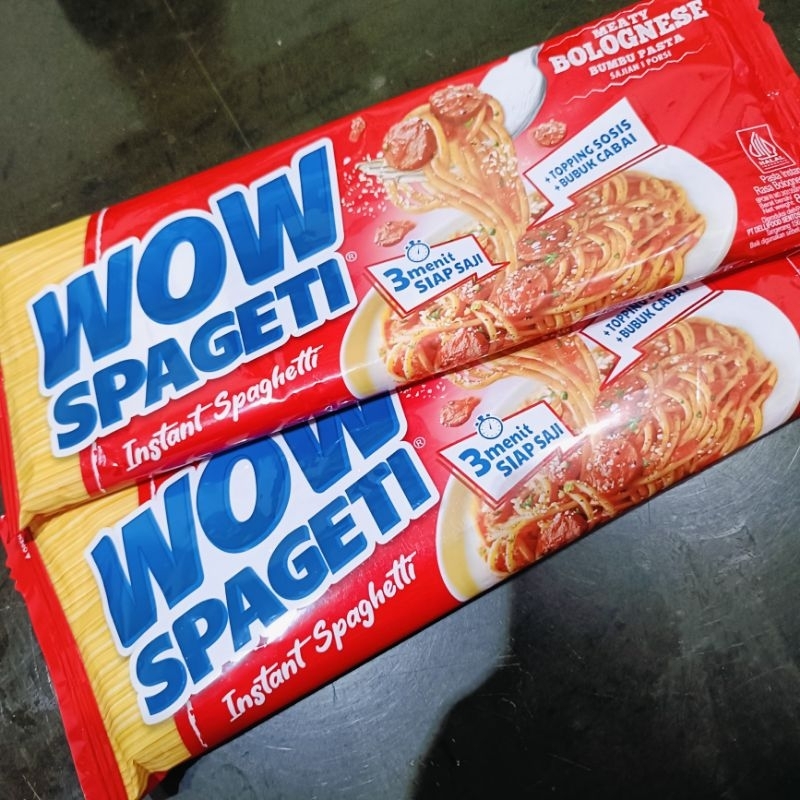 

Mie Goreng WOW spageti rasa meaty bolognese, spageti instan,