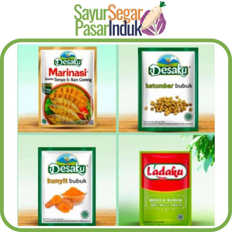 

ketumbar bubuk bumbu instan ladaku kunyit bubuk garam tepung kriuk masako totole saori saos tiram