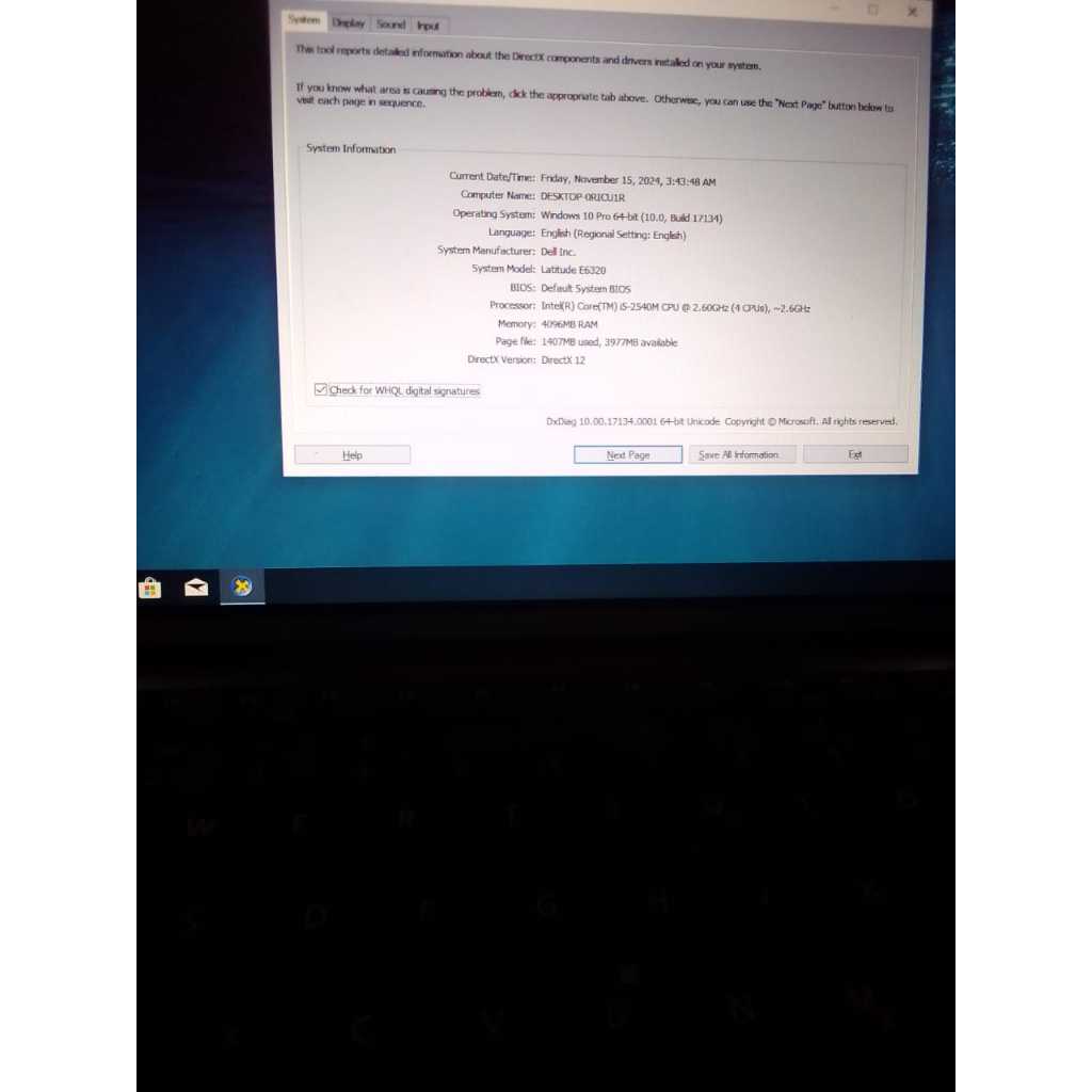 Motherboard Laptop Dell E6320 + Intel Core I5-2540 Lengkap