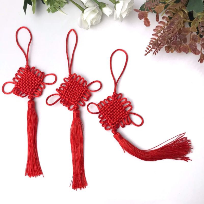 

TASSEL RUMBAI JUMBO/TASSEL HAMPERS ANYAM MERAH/ ACCESORIES IMLEK CNY/ CHINESE KNOT TASSEL