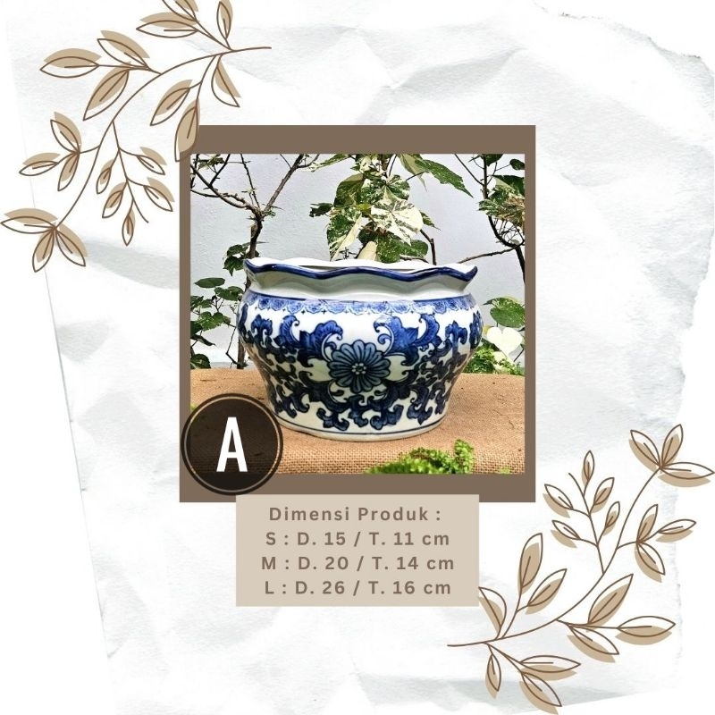 Pot Keramik Import Ukir Cantik / Pot Keramik Import / Pot Keramik