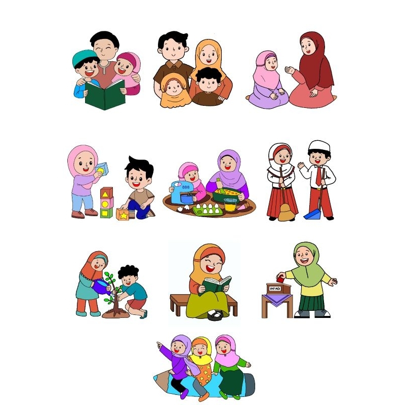

10 Lembar Mewarnai Untuk Anak TK/PAUD/SD/MI, Lembar Mewarnai tema Muslim