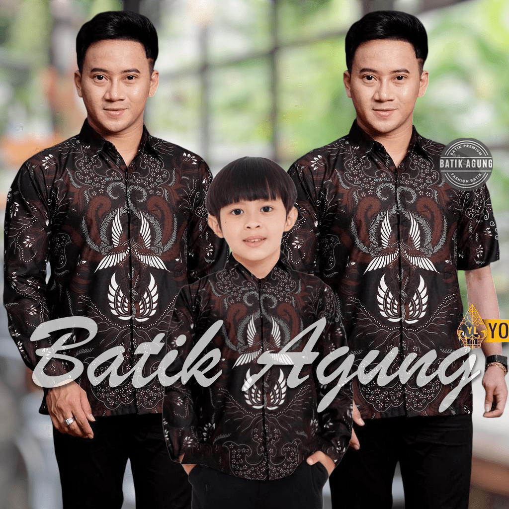 Baju Batik Couple Ayah dan Anak Laki Laki Umur 2-13 Tahun Motif Modern Kekinian Warna Ungu Lilac Kem