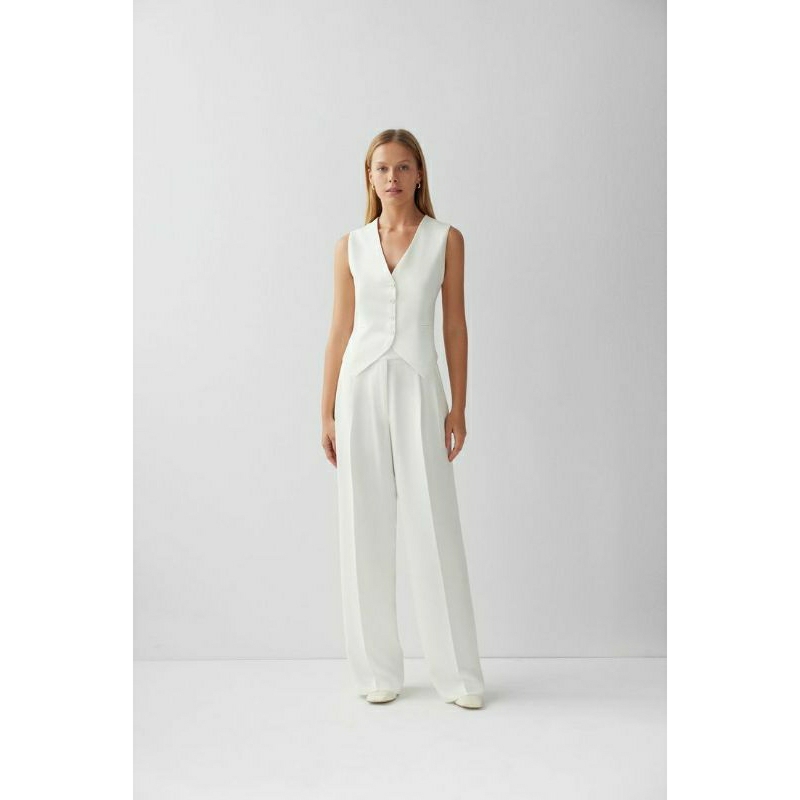 Rompi vest Blazer Putih (BAHAN PREMIUM JPN TWILL ) / vest year book/ vest anak smp / rompi smk tren 