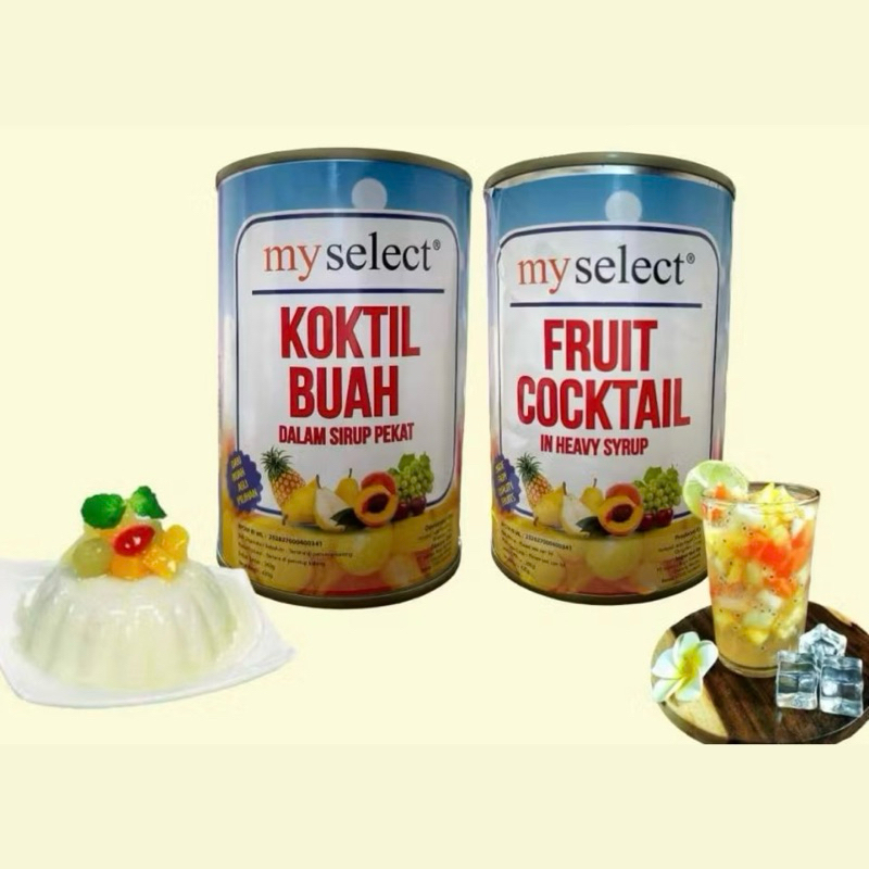 

Maknyuss1 Buah Kaleng / My Select Buah Leci / Fruit Cocktail / Buah Asli / Koktil Buah