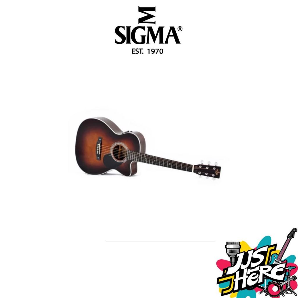 Acoustic electric guitar gitar Sigma OMTC-1E-SB