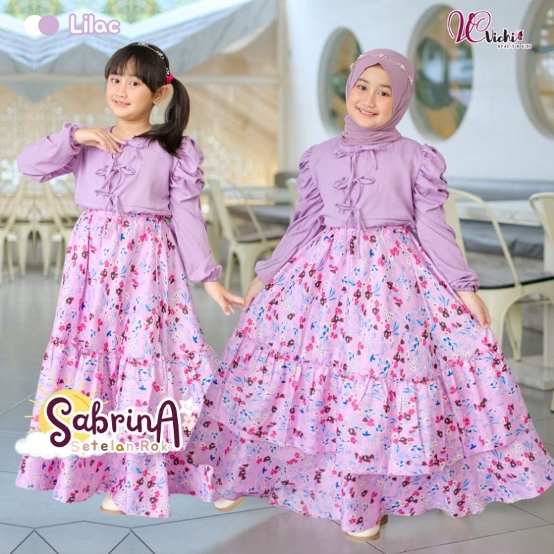 SET ROK HIJAB SABRINA BY VICHI 1-10 TAHUN/FASHION ANAK/BAJU ANAK KEKINIAN/SET ROK KEKINIAN.