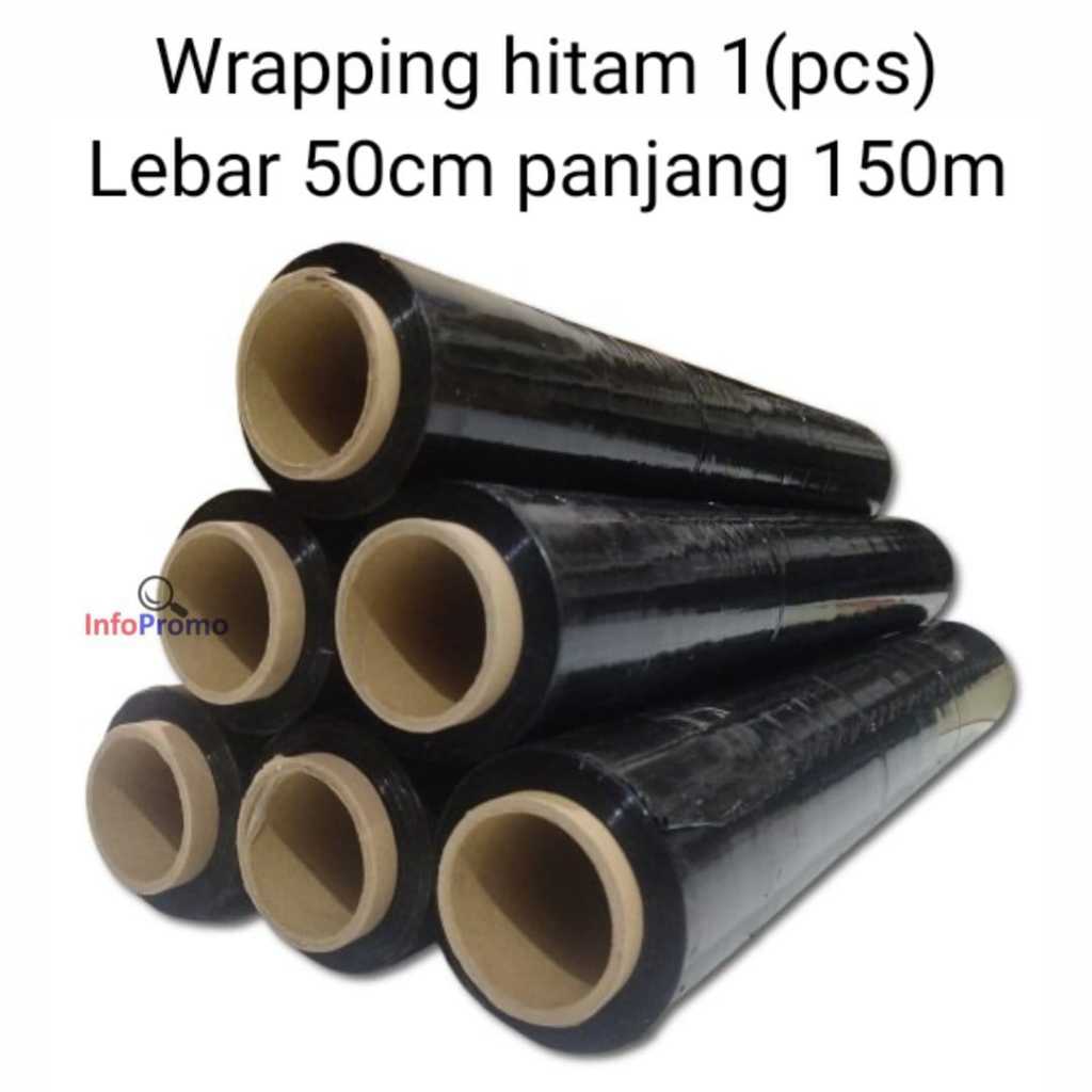 

Wrapping Hitam Stretch FIlm black 1 Pcs Lebar : 50 cm Panjang : 150 meter