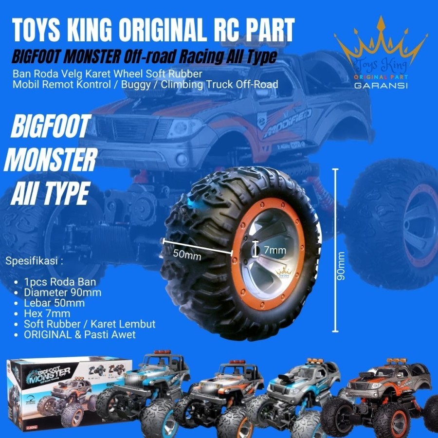 Ban Roda Velg Karet Wheel Soft Rubber BIGFOOT MONSTER All Type RC PART