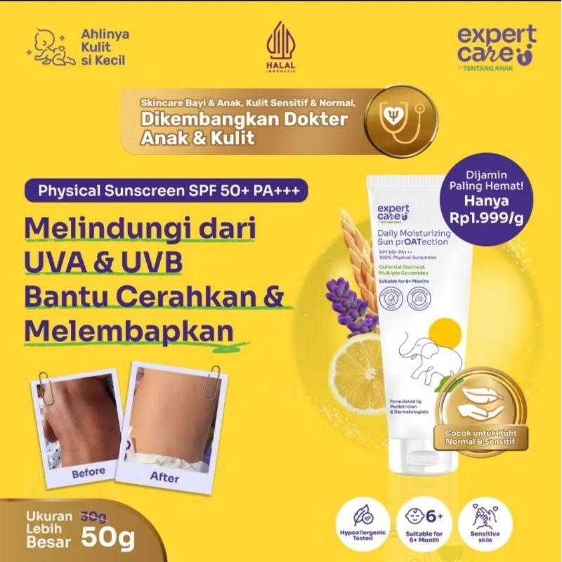 EXPERT CARE by tentang anak - Daily Moisturizing Sun PrOATection - sunscreen / sunblock anak spf 50+