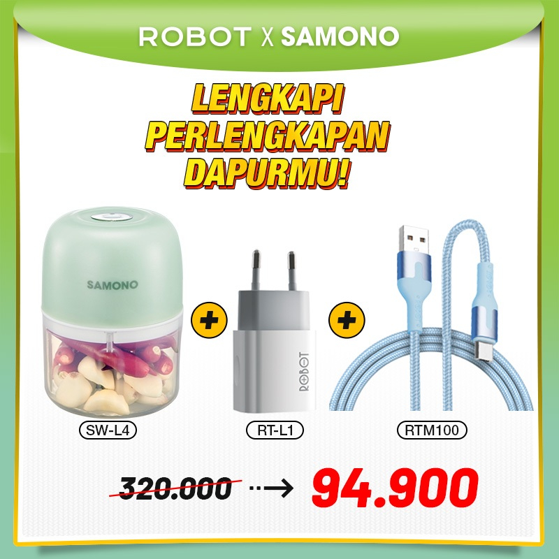 [ROBOT X SAMONO EXCLUSIVE] SAMONO Mini Chopper Blender Portable Gilingan Mini Bumbu dan Daging denga