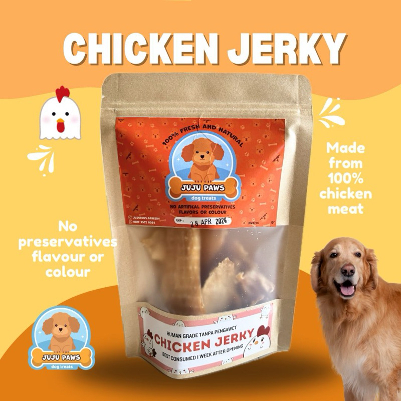 

Navi_Lezatoz Jujupaws Original Chicken Jerky / Snack Ayam Original / Snack Ayam Dikeringkan / Snack