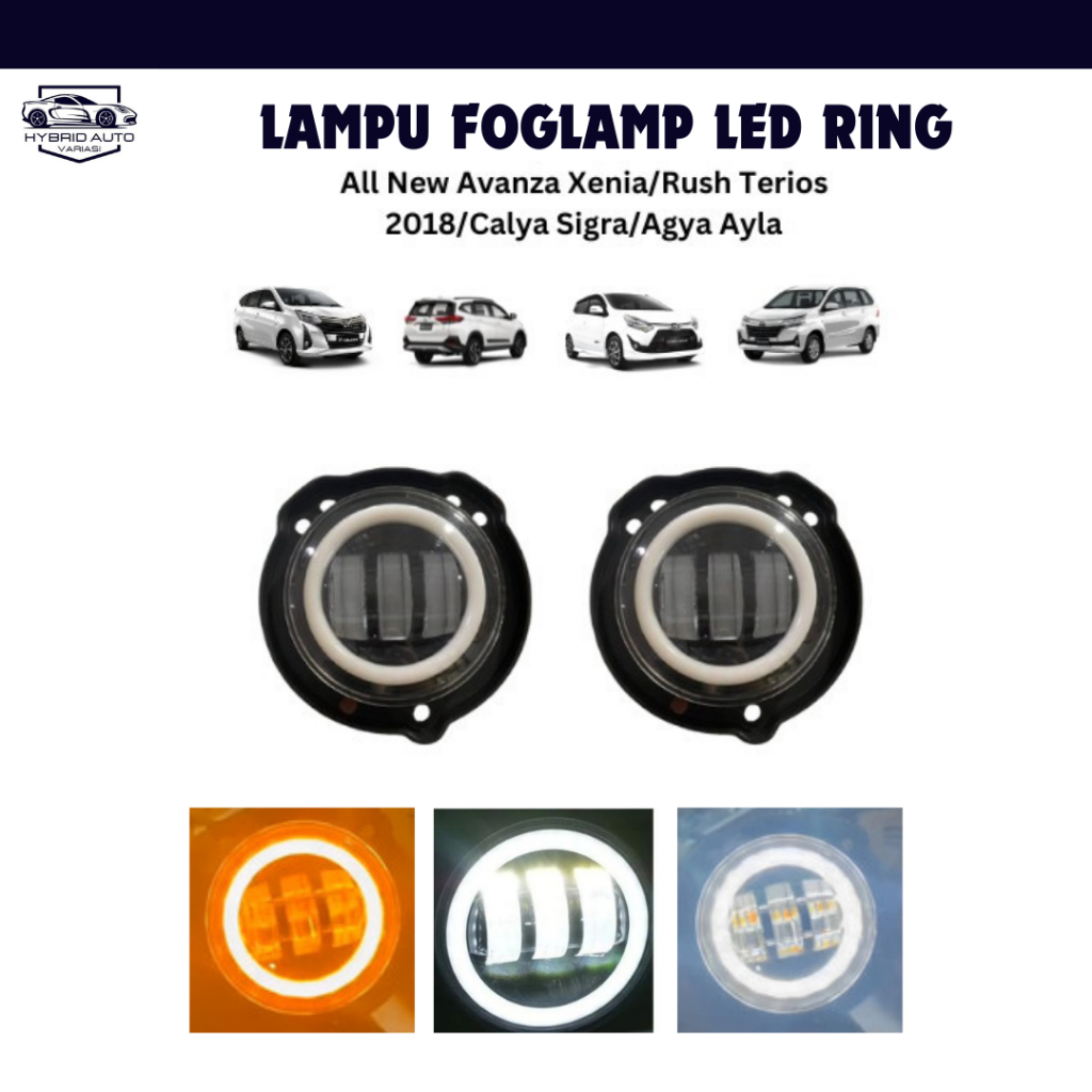 Lampu Foglamp LED All New Avanza Xenia Calya Sigra//Lampu Kabut 2 Warna Rush Terios Full Ring