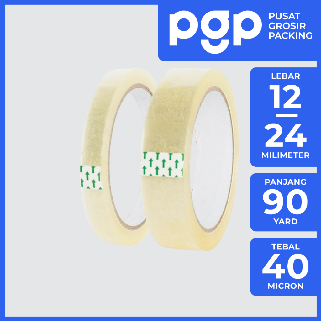 

Isolasi Bening 12-24mm x 90 Yard | 1 Slop Isi 6-12 Pcs/Roll | Isolasi Murah Berkualitas