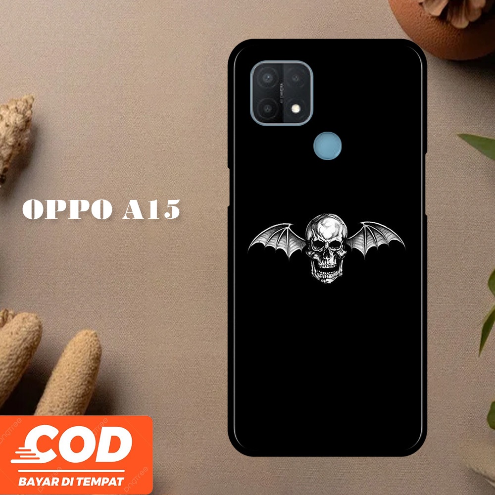 [A22] Dark Skull Casing OPPO A15 Case Pelindung Hp Keren Lucu Viral Unisex Terbaru