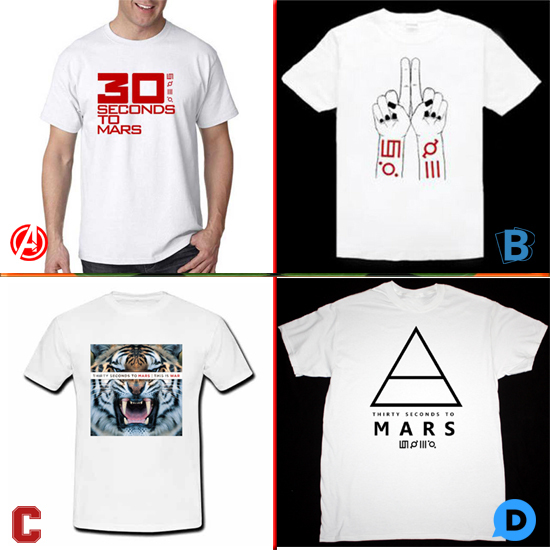 || READY STOCK GA PERLU TANYA || LANGSUNG ORDER AJA || Kaos 30 Second To Mars Tshirt 100% Cotton Whi