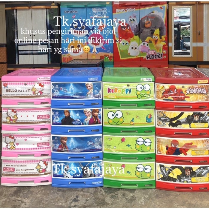 Lemari Plastik Napolly Karakter / Laci Napolly NAPOLLY SFC2 - 4000 KREC / Lemari Cabinet Susun 4 - 5