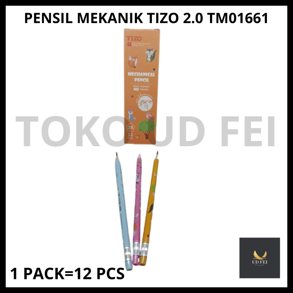 

(1 PACK= ISI 12 PCS) PENSIL MEKANIK 2.0 TM01661/ PENSIL MEKANIK 2.0 TIZO/ MECHANICAL PENCIL 2.0