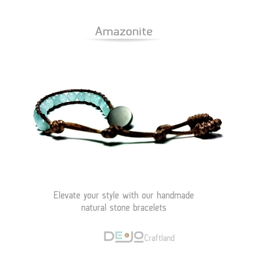 Gelang batu alam Amazonite