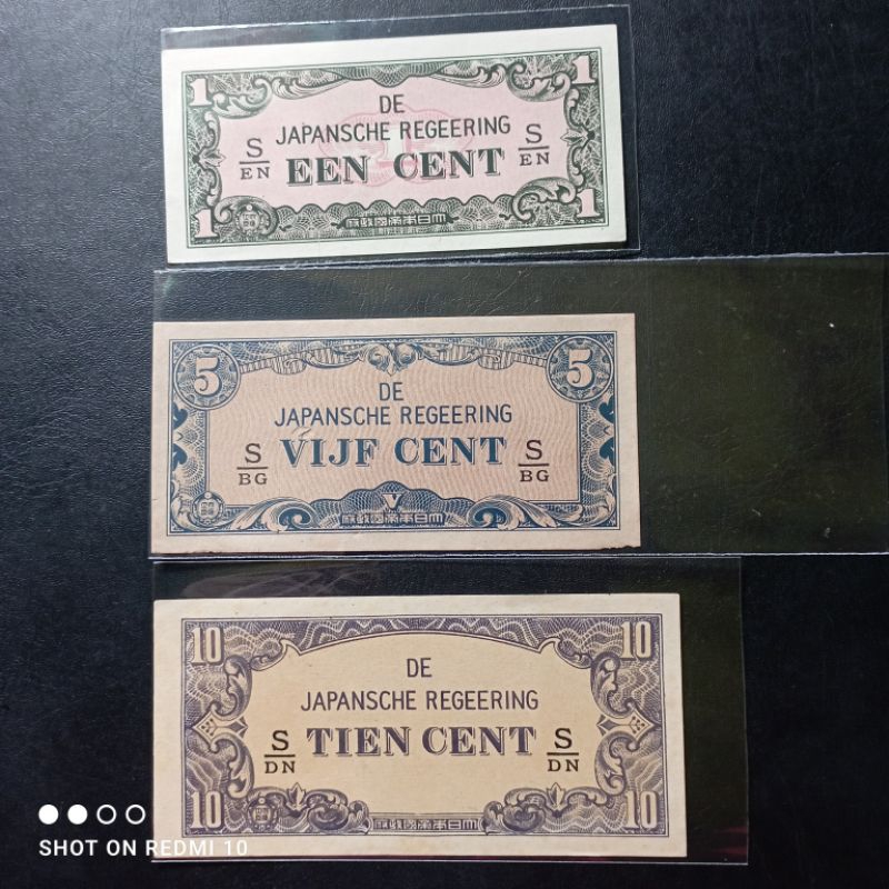 paket mini uang kertas kuno sen regeering tahun 1942