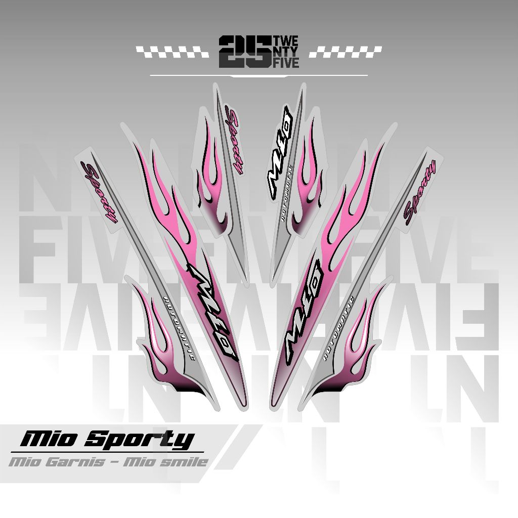 STRIPING MIO SPORTY API/VARIASI 6/DASAR ABU/STIKER MIO SPORTY/MIO SMILE/STRIPING MIO API/STIKER MOTO