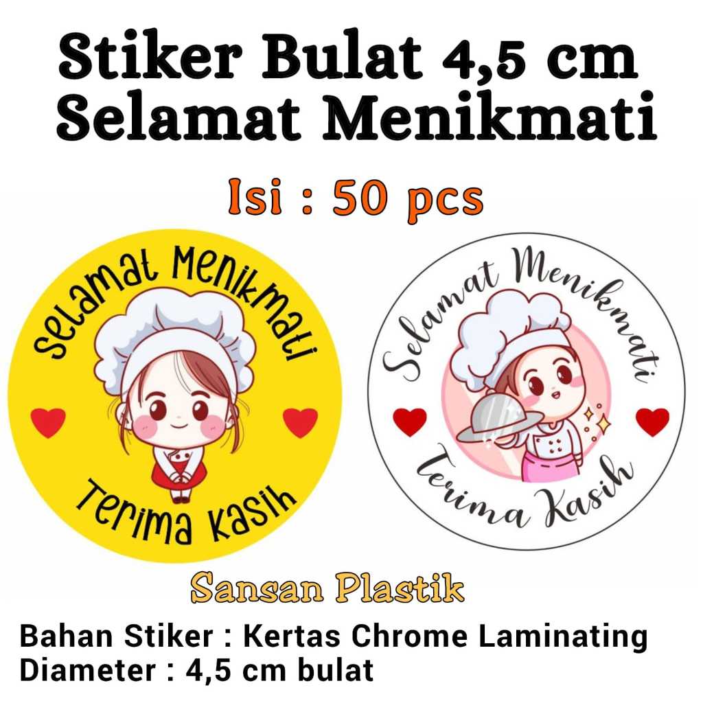 

stiker Bulat 4,5 cm Selamat Menikmati