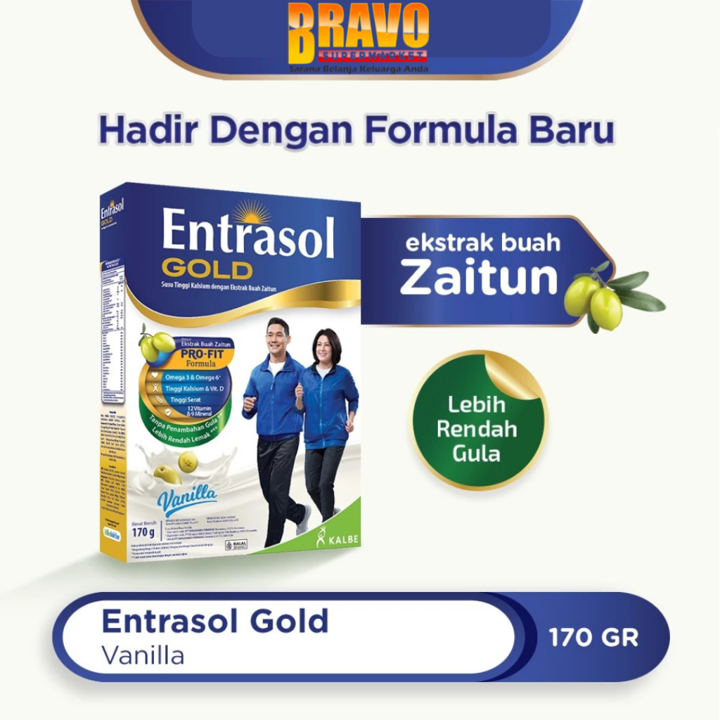

Bravo Bojonegoro - ENTRASOL GOLD 170 GR | Nutrisi Untuk Tetap Sehat Dan Aktif
