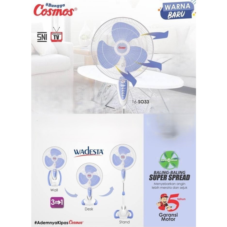 WADESTA cosmos standfan 16 s033 kipas angin diri 3 fungsi