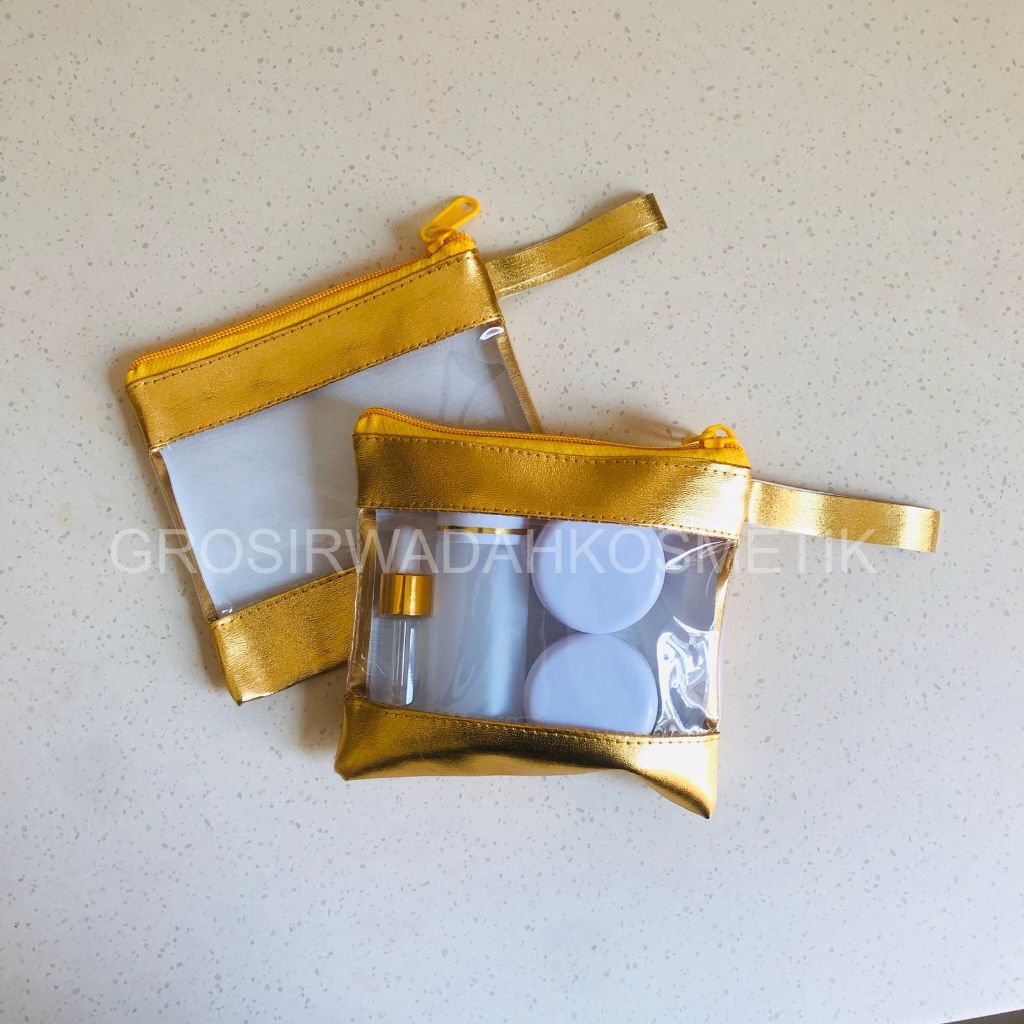 TAS MIKA KOSMETIK KECIL GOLD | TAS KOSMETIK MURAH | POUCH KOSMETIK | TAS SKINCARE