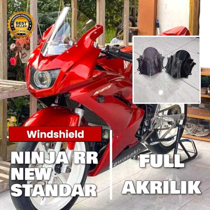 VISOR WINDSHIELD KAWASAKI NINJA RR NEW MODEL JENONG STANDAR BAHAN FULL AKRILIK VISOR NINJA RR NEW HI