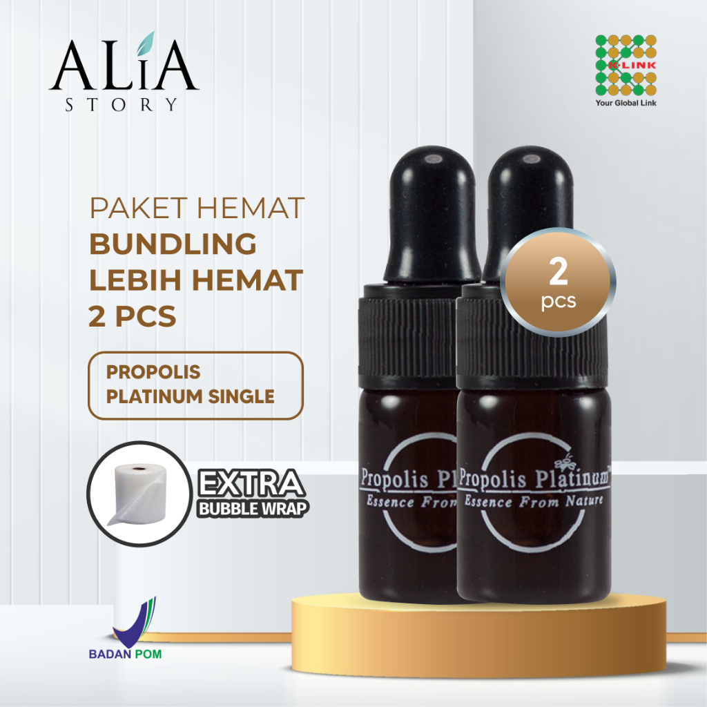 [PAKET HEMAT] 2 Pcs Propolis Platinum Single Bottle (6 ml) Essence From Nature Original K-Link