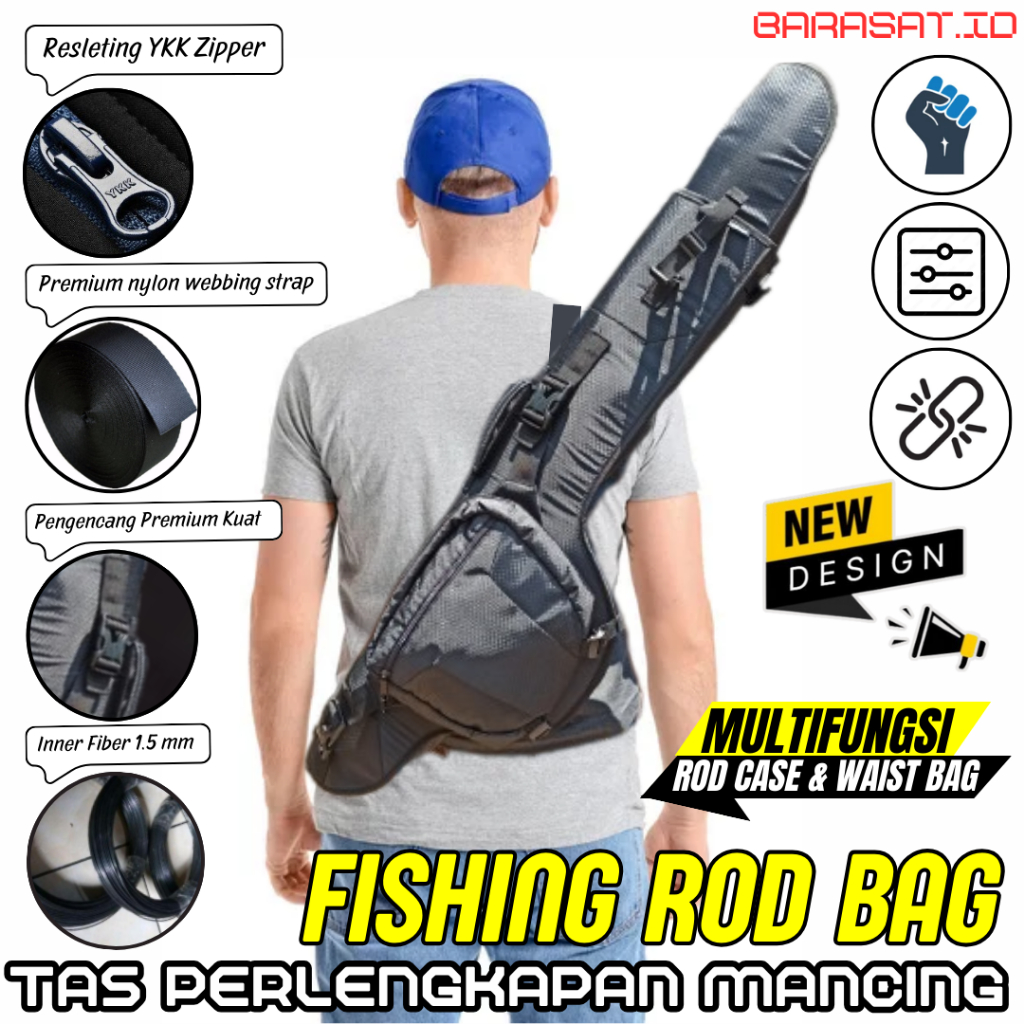 Rod Case Kantong Joran Perlengkapan Mancing Tas Pancing Tegek Jinjing Slempang Bahan Tebal Kuat Mult