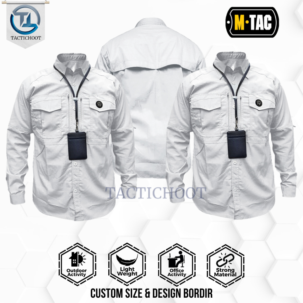 Kemeja Tactical M-TAC Putih Tangan Panjang Reskrim Baju Kerja BUMN Outdoor Activities 100% Original