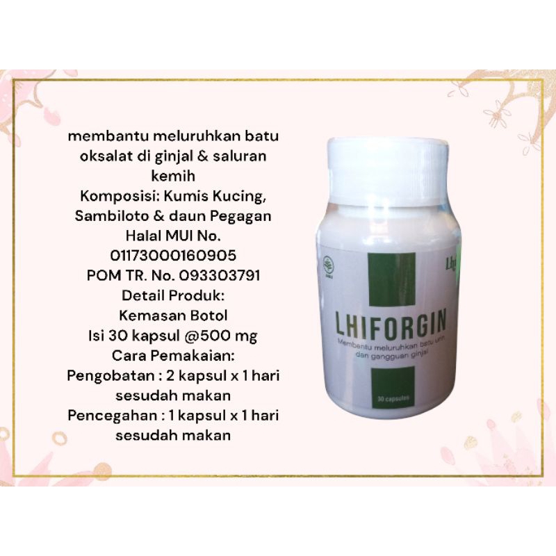 Lhiforgin Liza Herbal Obat Kapsul Untuk Batu Ginjal