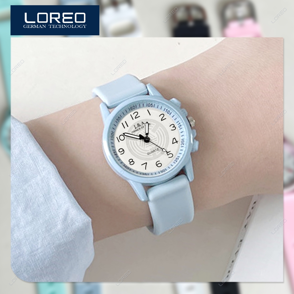 Loreo - Jam Tangan Rubber Jelly Jam Tangan Analog Kecil Dial Bulat