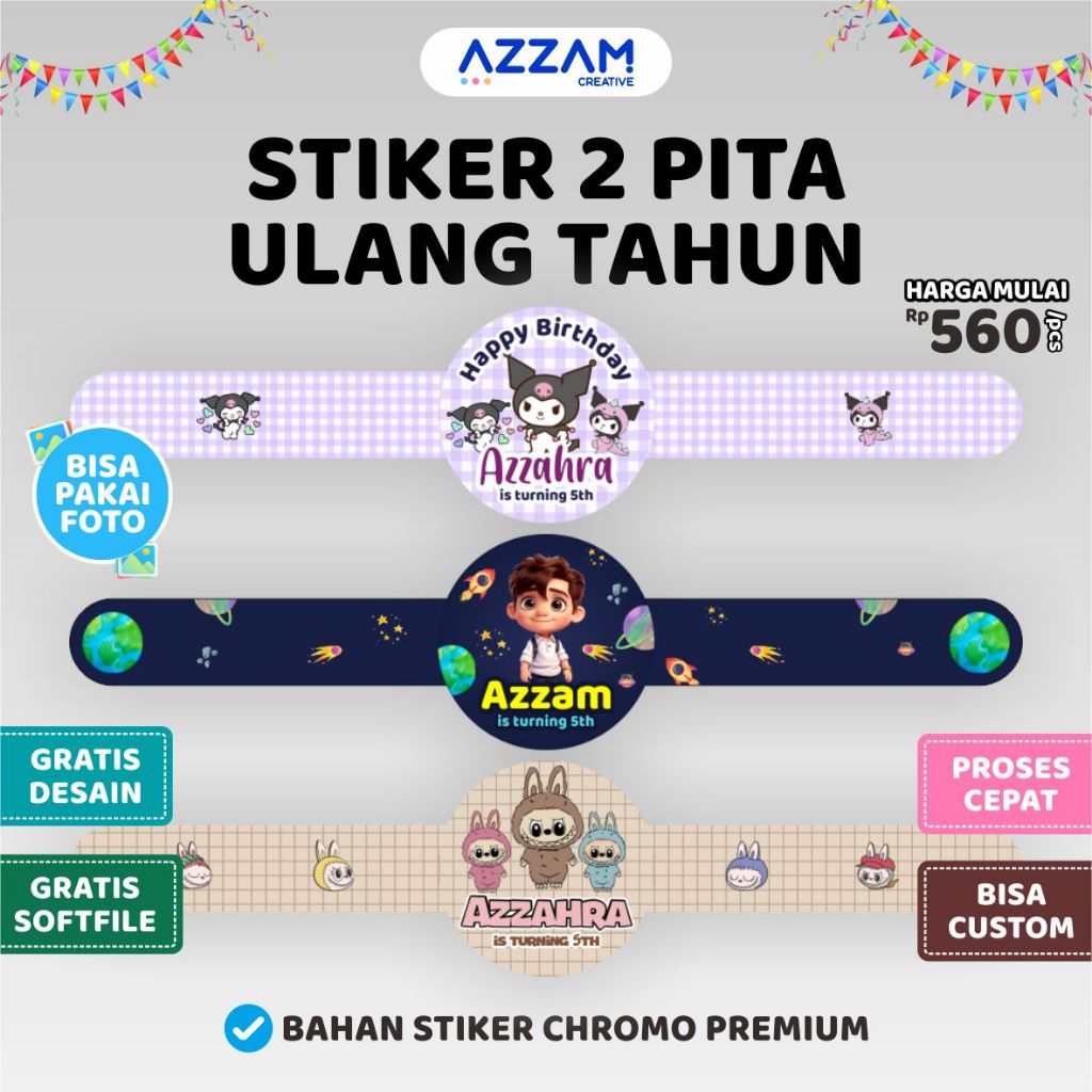 

STIKER SEGEL ULANG TAHUN / STIKER ULANG TAHUN / STIKER BIRTHDAY / STIKER SEGEL 2 PITA / STIKER SEGEL TOPLES / STIKER SEGEL BOTOL / STIKER SEAL