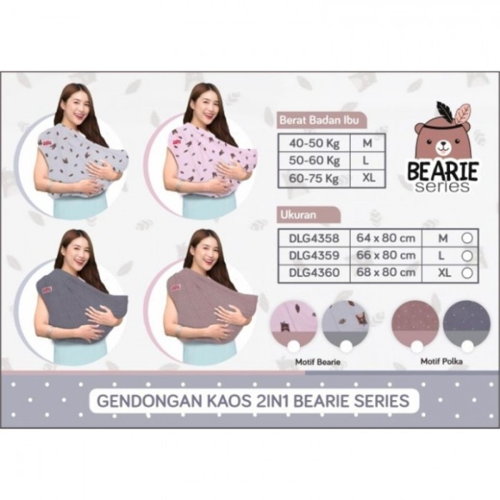 Dialogue Baby Gendongan Kaos (geos) 2in1 Bearie Series