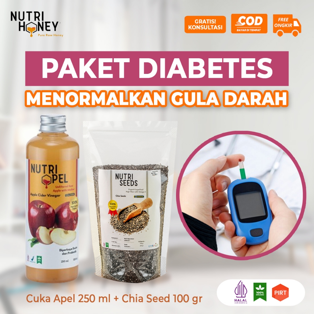

Nutrihoney Paket Mengatasi Diabetes Nutriseed Chia Seed Mexico & Nutriapel Cuka Apel With Mother