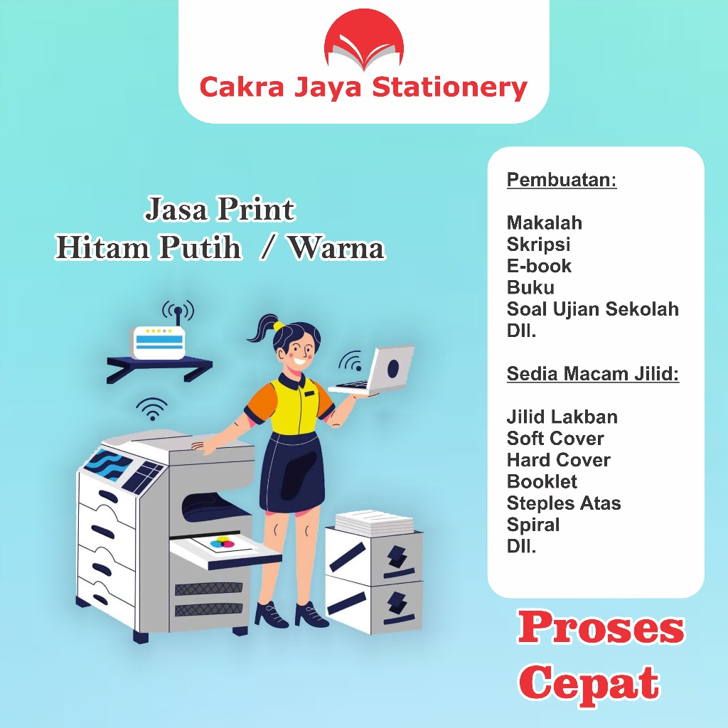 

Print Warna dan hitam putih A4 F4 B5 / PRINT/JURNAL/BUKU/LAPORAN/SKRIPSI/MAKALAH/DLL