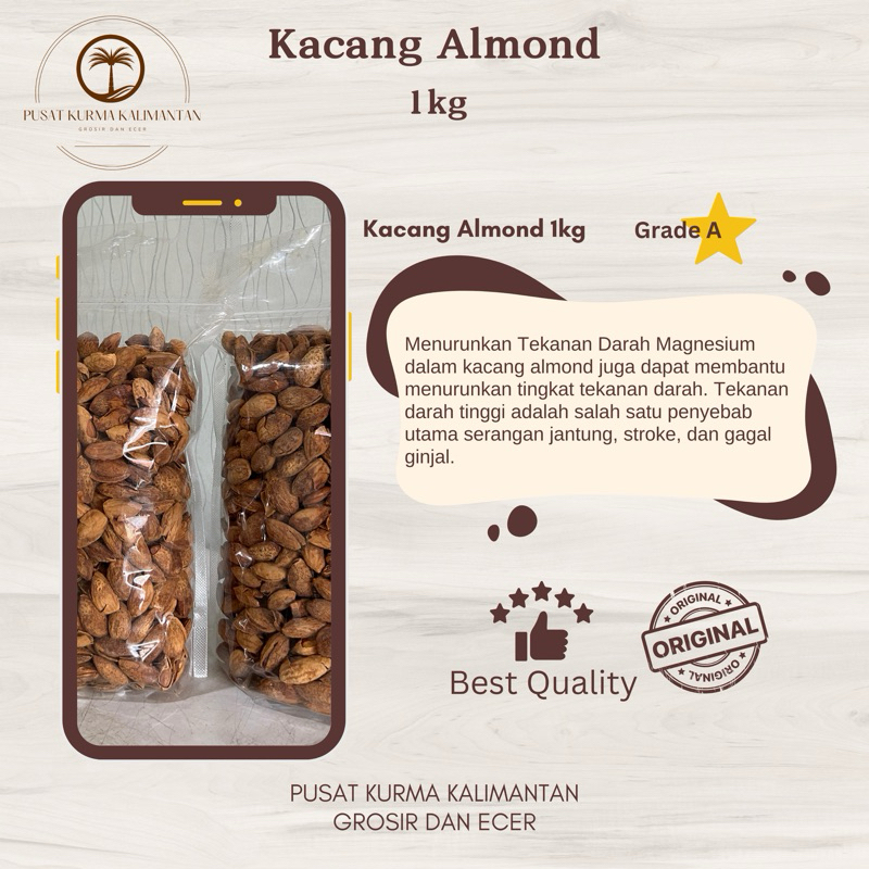 

Kacang Almond Premium 1kg || Original || Grade A