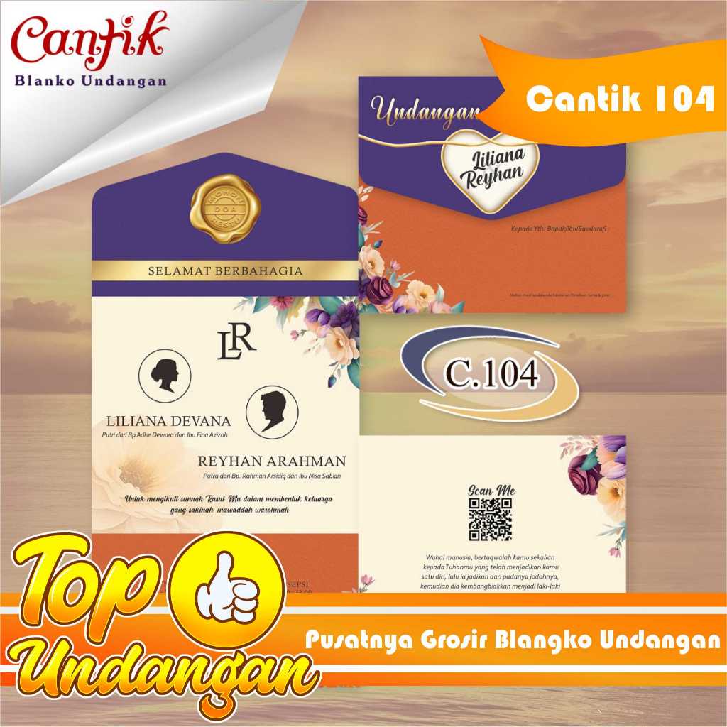 Blangko Undangan Cantik 104 Langsung dari produsen Terbaru