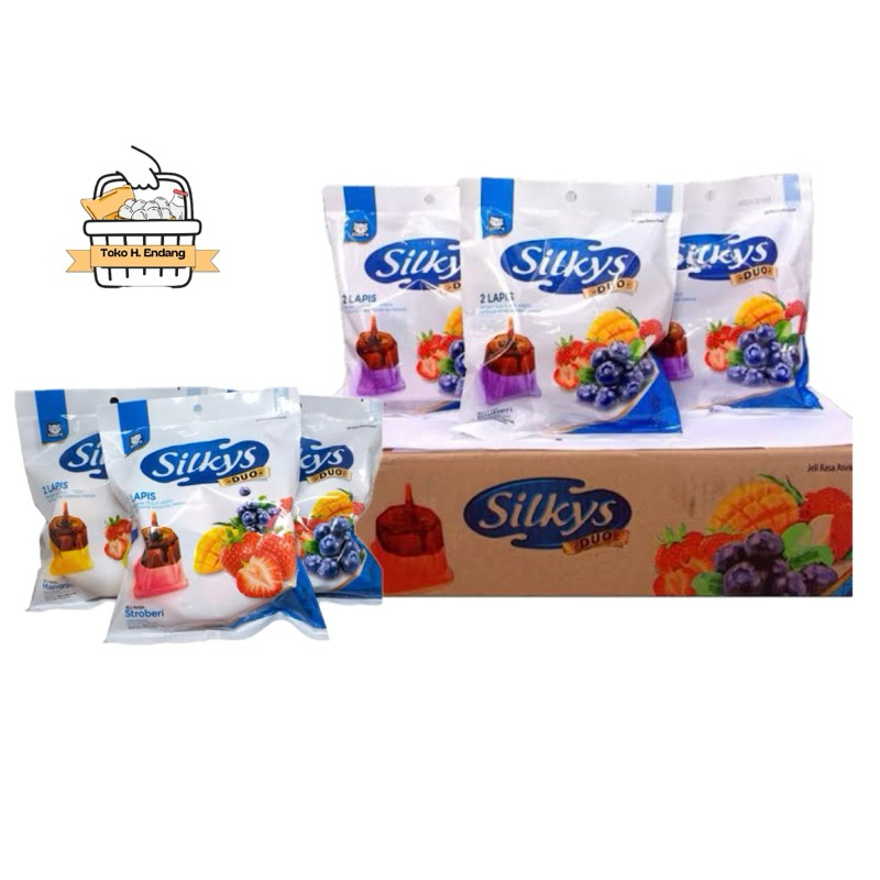 

Silkys Puding Duo Jelly 26gr - 1 Pak Isi 10 Pcs | Varian Stroberi, Mangga, bluebery