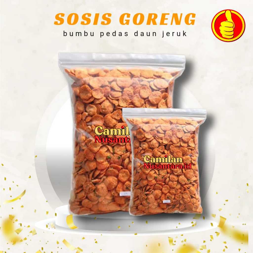 

SOSRENG 1 KG BUMBU GURIH PEDAS DAUN JERUK - SOSIS GORENG BUMBU SPECIAL SNACK FOOD